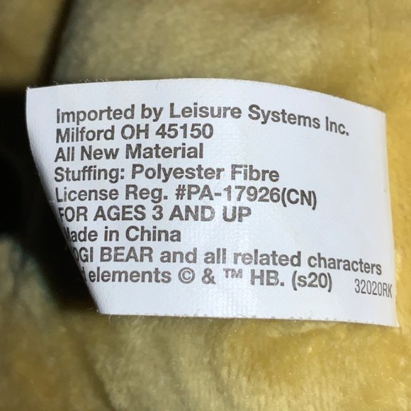 Hanna Barbera Boo Boo Bear Plush Stuffed Toy Yogi Light Brown Blue Bow Tie 8" - Picture 9 of 10